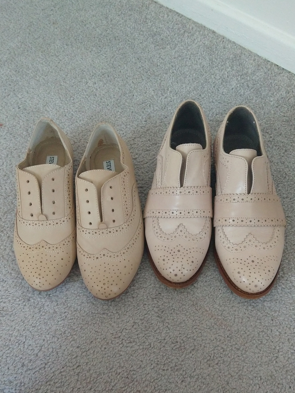 Bundle Neutral Cream Wingtip Oxford Flats - Two Pairs